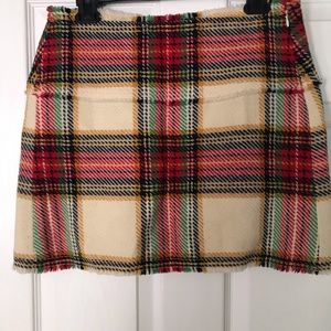 J Crew plaid wool skirt